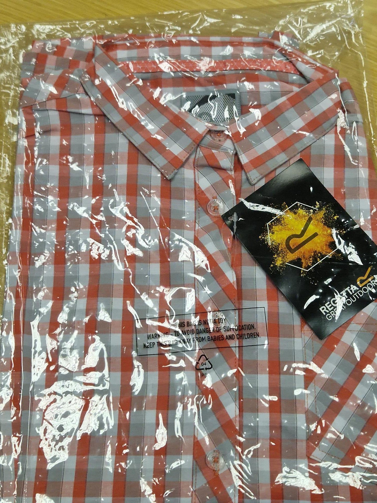 Regatta Ladies Checked Shirt in Red, White & Grey - Size 18