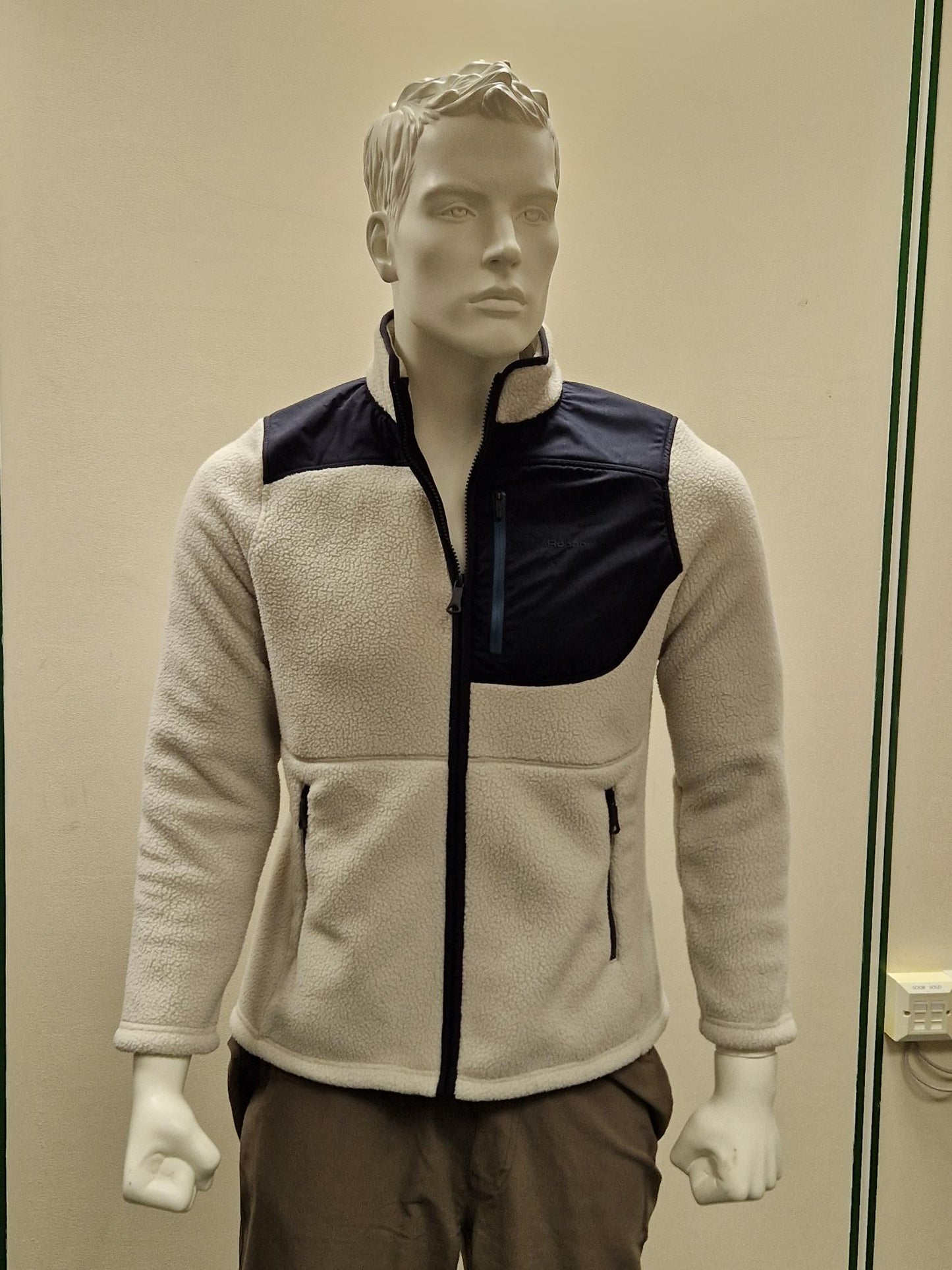 Rohan Mens Cream and Blue Fleece - Size Medium