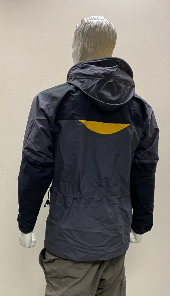 Burghaus Mens Coat in Grey and Yellow - Size S