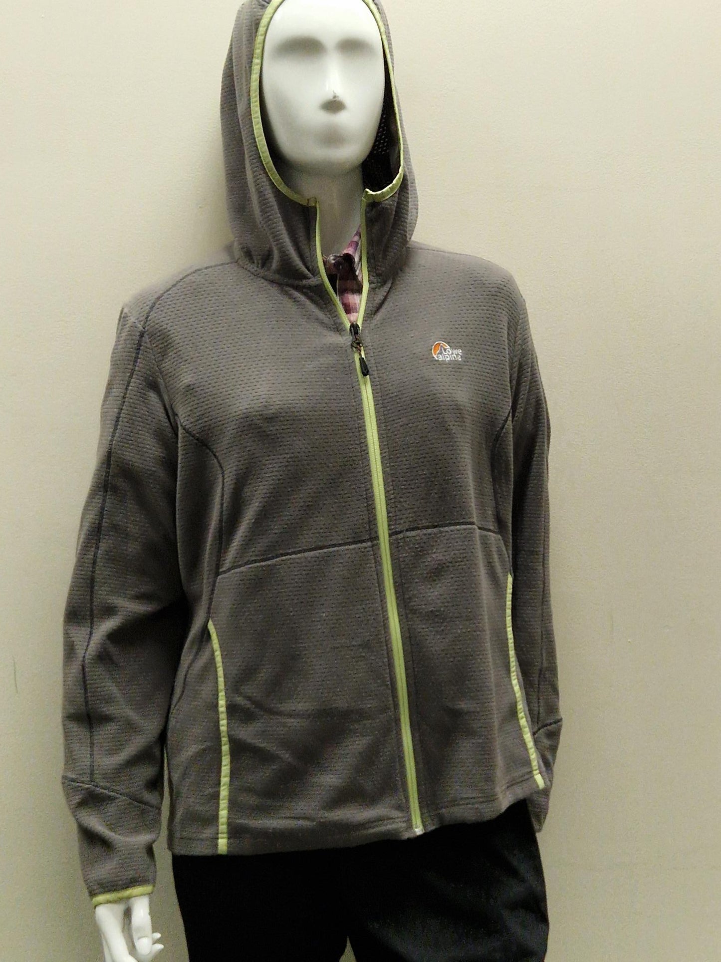 Lowe Alpine Ladies Fleece in Grey with a Lime Piping - Size Large